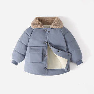 New Winter Children&#39;s Warm Cotton Jackets Rabbit Fur Collar Coats Baby Short Quilted Jacket Kids Clothes Girl Boy Outerwear | TageUnlimited