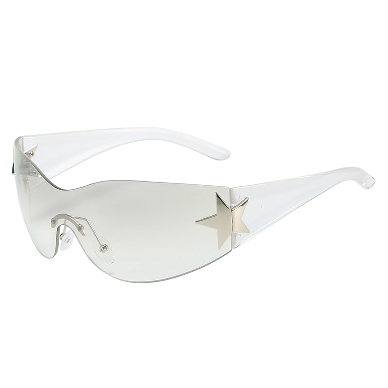 Luxury Punk Sports Sunglasses Women Brand Designer Y2K One Piece Sun Glasses Men Goggle Shades UV400 Five Star Fashion Eyewear | TageUnlimited