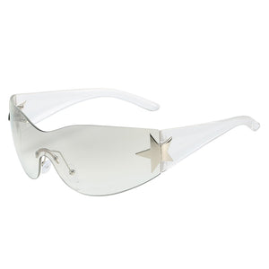 Luxury Punk Sports Sunglasses Women Brand Designer Y2K One Piece Sun Glasses Men Goggle Shades UV400 Five Star Fashion Eyewear | TageUnlimited