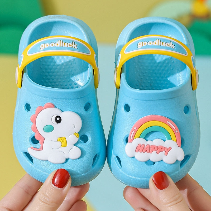 Kids Sandals  Hole Shoes Slippers Soft Anti-Skid Cartoon DIY Design Hole Baby Shoes Sandy Beach For Boys Girls | TageUnlimited