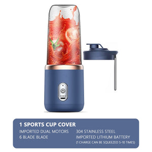 6 Blades Juicer Cup 400ML USB Smoothie Blender Cup Mini Charging Fruit Squeezer Food Mixer Ice Crusher Portable Wireless Juicers | TageUnlimited