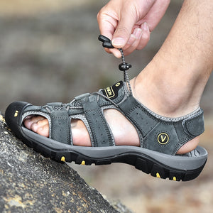Genuine Leather Men Shoes Summer New Large Size Men&#39;s Sandals Men Sandals Fashion Sandals Slippers | TageUnlimited