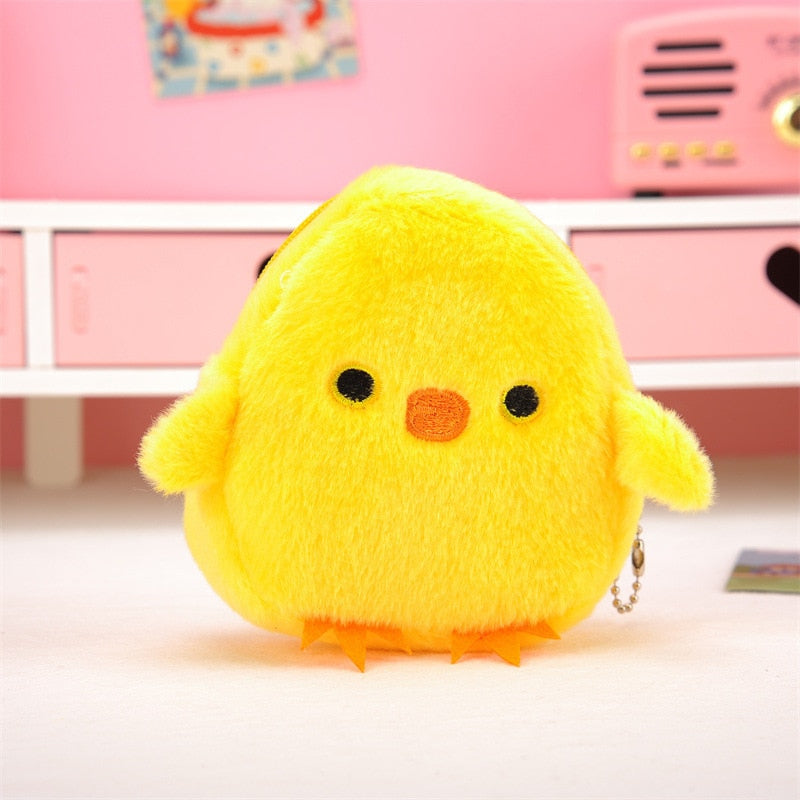 Women's Cartoon Coin Purse Three-dimensional Plush Zipper Headphone Bag Wallet Key Chain. | TageUnlimited