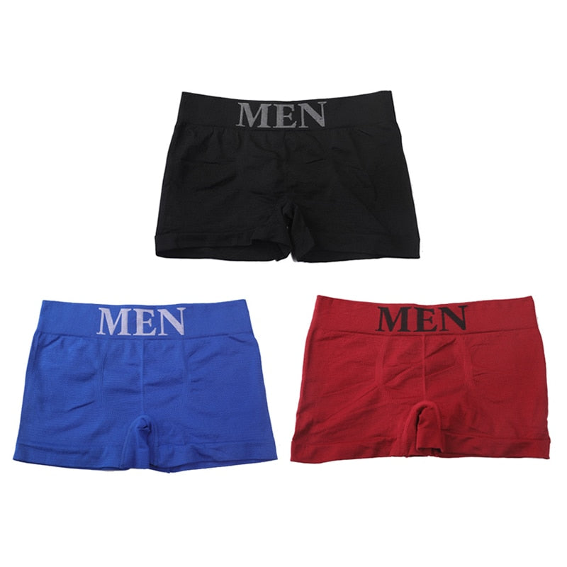 3Pcs/Lot Men Panties Underwear Boxers Breathable Man Boxer Solid Underpants Comfortable Male Brand Shorts Black Blue Underwear | TageUnlimited