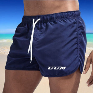 CCM Brand Men Stretch Swim Trunks Quick Dry Beach Shorts Drawstring Boxer Briefs Soccer Tennis Training Short | TageUnlimited