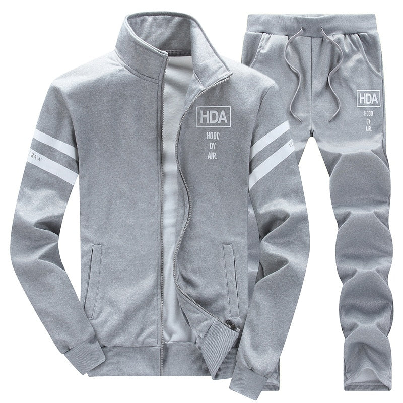 Tracksuit Men Winter Sporting Slim Fit Warm Thickened Sportswear Hooded Sweatsuit Two Piece Running Fitness Men Set | TageUnlimited