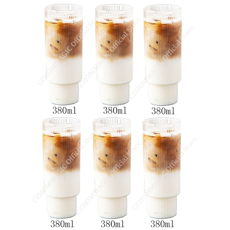 6/4/2/1Pcs American Coffee Mug Heat-Resistant Glass Cups Transparent Tea Mug Water Cup for Drinking Milk Beertea Juice Tumblers | 0 | TageUnlimited