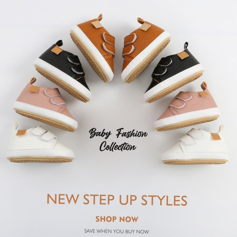 PU Casual Baby Shoes Kids Sneakers Baby Girl Boy Solid Color Kids Shoes Socks Infant Toddler Non Slip Sports Shoes | TageUnlimited