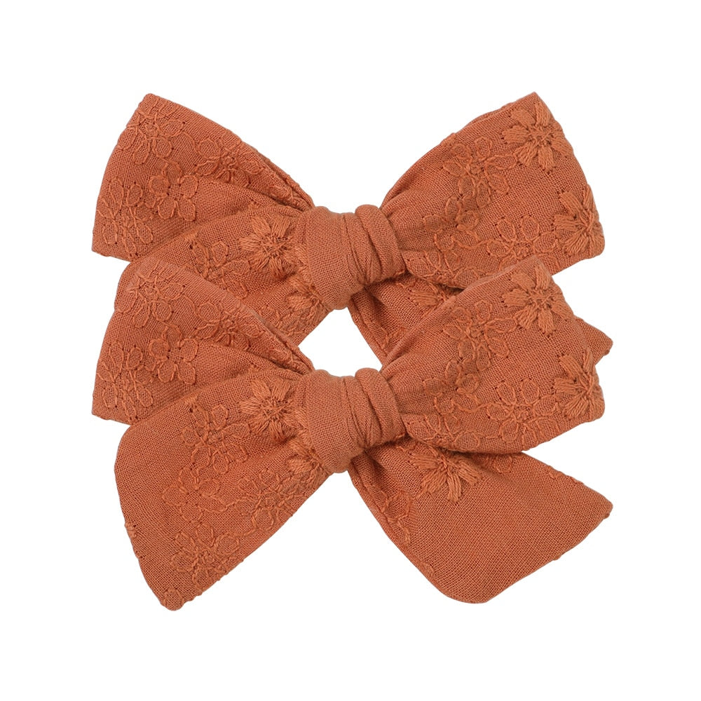 2Pcs/Set Sweet Flower Print Bowknot Hair Clips for Cute Baby Girls Cotton Bows Hairpins Barrettes Headwear Kids Hair Accessories | TageUnlimited