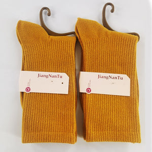 26 Solid Color Four Seasons Womens Socks Pure Cotton. | TageUnlimited