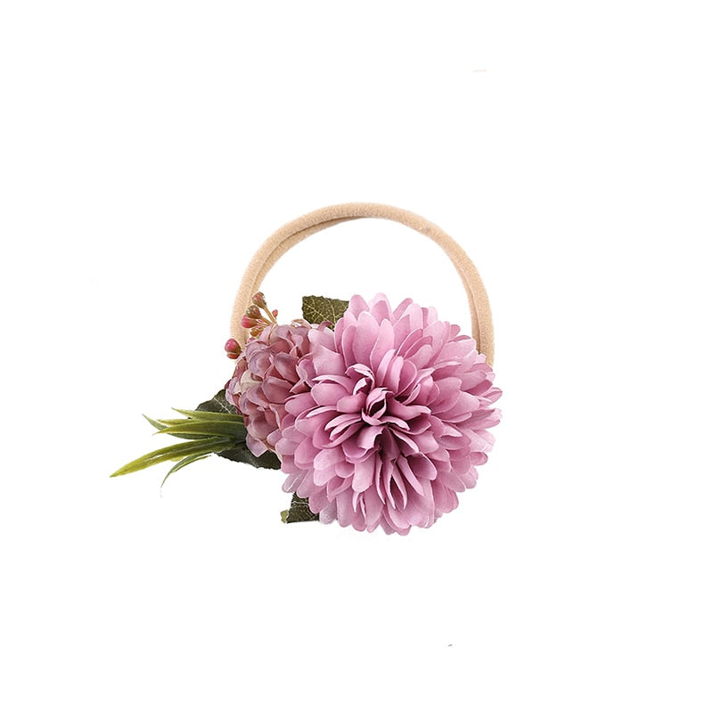 Baby Girl Pearl Lace Artificial Flower Headband Newborn Toddler Infants Nylon Kids Hair Band Baby Accessories повязка на голову | TageUnlimited