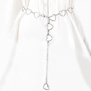 Women Fashion Belt Hip High Waist Gold Silver Narrow Metal Chain Chunky Fringes Crystal Diamond Waist Chain Corset Chain Belt