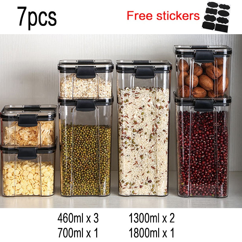 Food Storage Kitchen Containers Plastic Box Jars for Bulk Cereals Kitchen Organizers for Pantry Organizer Jars With Lid Home Set | TageUnlimited