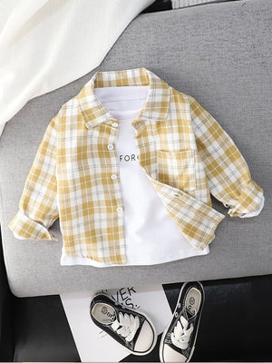 IENENS Spring Thin Shirts Baby Boys Long Sleeve Striped Print Shirts Kids Tops Tees Shirts Casual Blouse | TageUnlimited