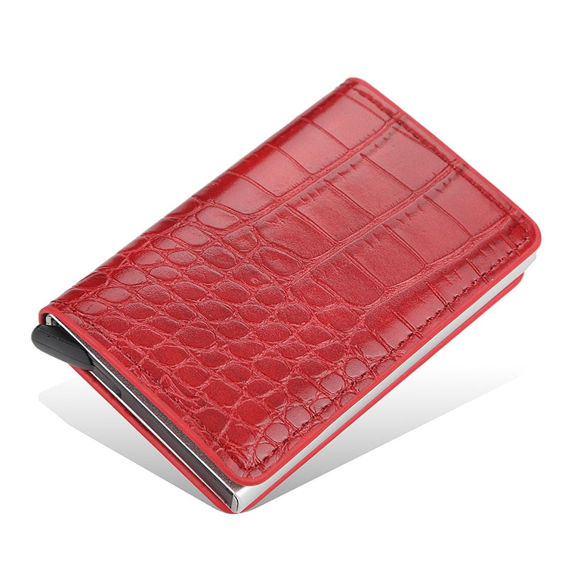Credit Card Holder Wallet Men Women RFID Aluminium Bank Cardholder Case Vintage Leather Wallet with Money Clips | TageUnlimited