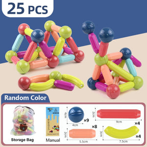 Magic Magnetic Building Blocks Toy Magnetic Construction Set Magnet Ball Sticks Rod Games Montessori Educational Toys For Kids | TageUnlimited