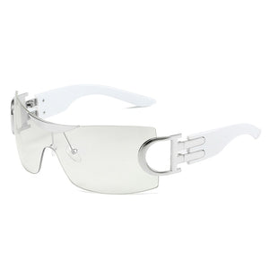 Luxury Punk Sports Sunglasses Women Brand Designer Y2K One Piece Sun Glasses Men Goggle Shades UV400 Five Star Fashion Eyewear | TageUnlimited
