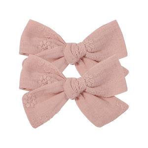 2Pcs/Set Sweet Flower Print Bowknot Hair Clips for Cute Baby Girls Cotton Bows Hairpins Barrettes Headwear Kids Hair Accessories | TageUnlimited