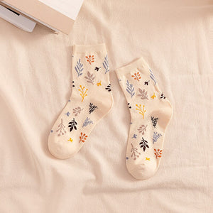 Woman Socks Japanese Style Print Girls Sweet Long Socks Korean Fashion Cotton Soft Harajuku Retro Vintage Streetwear Crew Socks | TageUnlimited