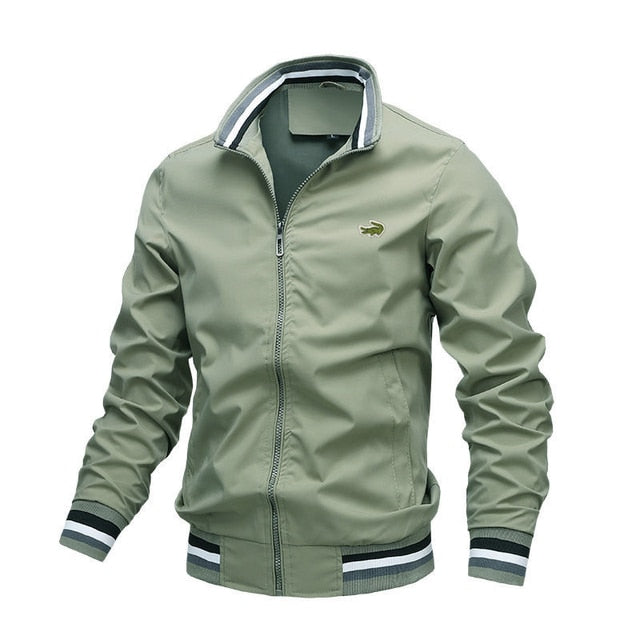 Autumn and Winter Men Stand Collar Casual Zipper Jacket Outdoor Sports Coat Windbreaker Jacket for Men | TageUnlimited