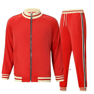 Autumn Mens Tracksuit Casual Men Sets Zip Cardigan Baseball Jacket + Pants 2 Piece Suit Striped Jogging Sportsuit Male Sweatsuit | TageUnlimited