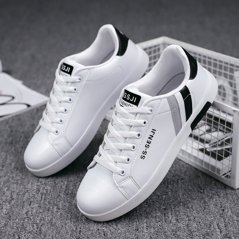Men Casual Shoes Lightweight Breathable Men Shoes Flat Lace-Up Men Sneakers White Business Travel Unisex Tenis Masculino | TageUnlimited