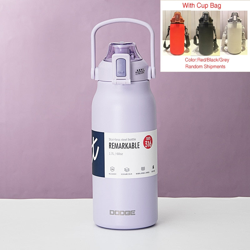 Tumbler Thermo Bottle Large Capacity With Straw Stainless Steel Thermal Water Bottle Cold and Hot Thermos Cup Vacuum Flask Gym | 0 | TageUnlimited