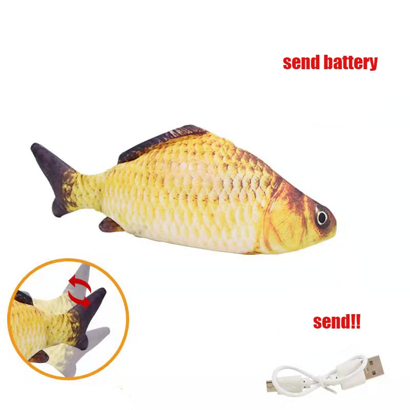 Cat Toys Electric Fish With USB Charging Built-In Lithium Battery Simulation Realistic Pet Molar Interactive Toys Pet Supplies | TageUnlimited