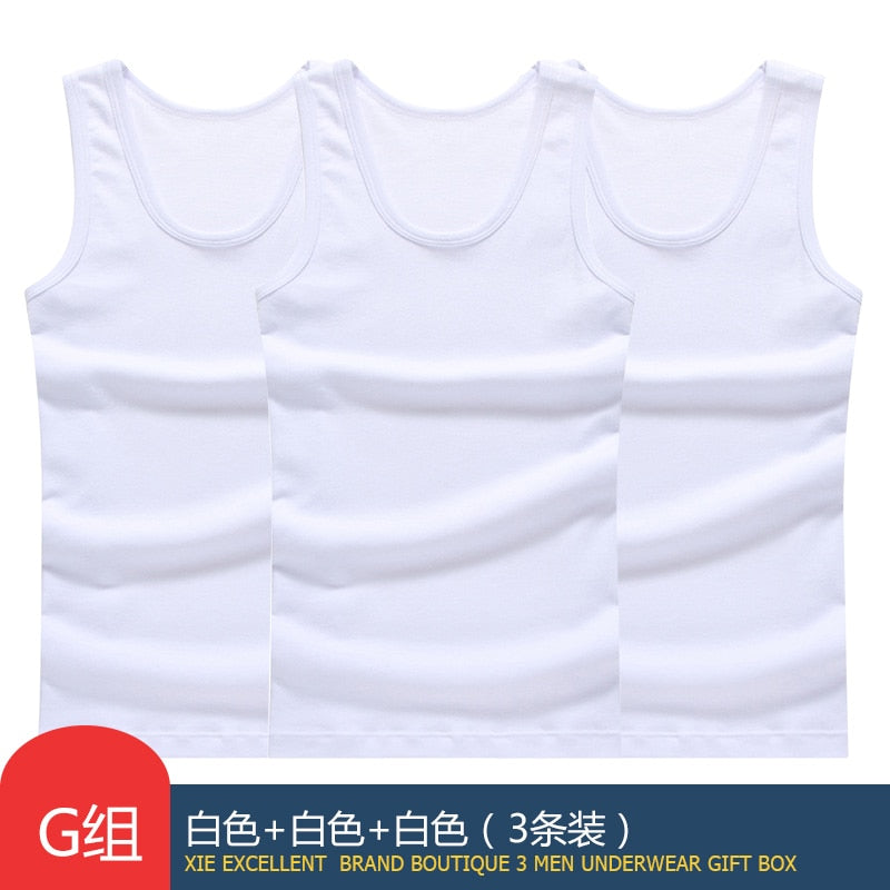 Hot Sale 3pcs / 100% Cotton Mens Sleeveless Tank Top Solid Muscle Vest Undershirts O-neck Gymclothing Tees Whorl Tops | TageUnlimited