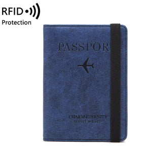 Elastic Band Leather Passport Cover RFID Blocking For Cards Travel Passport Holder Wallet Document Organizer Case Men Women | TageUnlimited