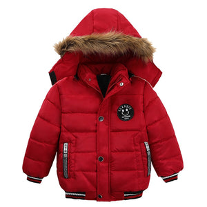 2-6 Years Autumn Winter Boys Jacket Warm Fur Collar Fashion Baby Girls Coat Hooded Zipper Outerwear Birthday Gift Kids Clothes | TageUnlimited
