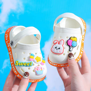 Kids Sandals  Hole Shoes Slippers Soft Anti-Skid Cartoon DIY Design Hole Baby Shoes Sandy Beach For Boys Girls | TageUnlimited