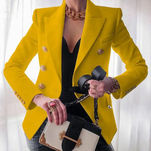Female Slim Solid Jacket Lady Office Work Suit Vestido Black Blazers Women 2023 Single-button Outwear All-match Long Sleeve Coat