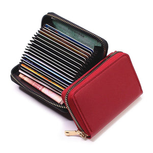 Business Card Holder Wallet Women/men Gray Bank/ID/Credit Card Holder 20 Bits Card Wallet PU Leather Protects Case Coin Purse | TageUnlimited