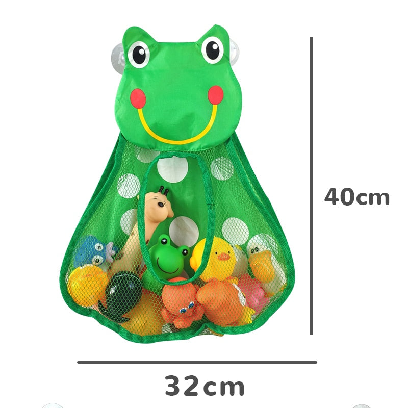 Baby Bath Toys Cute Duck Frog Mesh Net Toy Storage Bag Strong Suction Cups Bath Game Bag Bathroom Organizer Water Toys for Kids | TageUnlimited