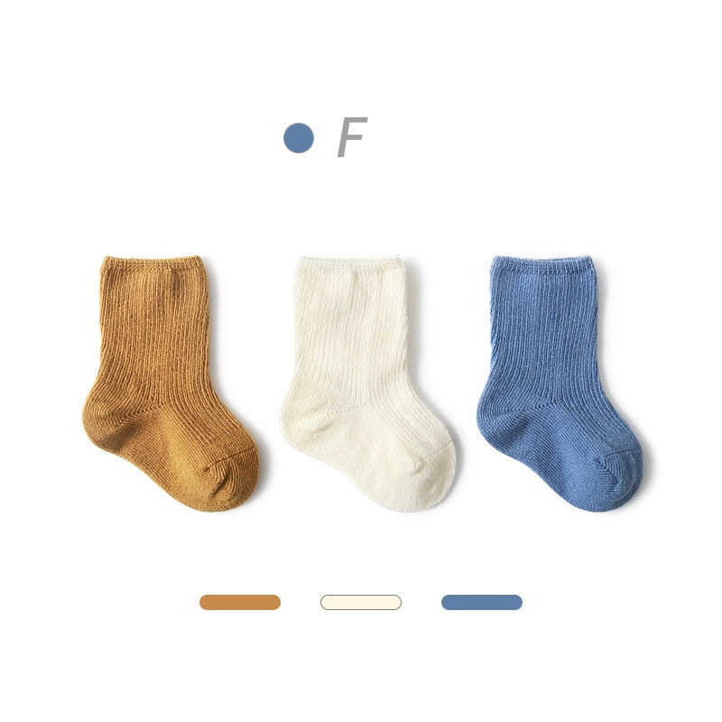 3Pairs/lot Solid Baby Socks for Newborn Soft Cotton Spring Winter Kids baby Boy Girl Sock Ribbed Leg warmers toddlers accessorie | TageUnlimited