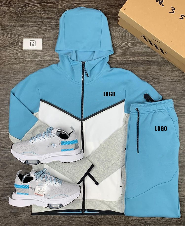 Tech Custom logo Men's Tracksuits Set Long Sleeve Causal Full Zip Running Sports Sweatsuit For Men 2 Piece Outfits | TageUnlimited