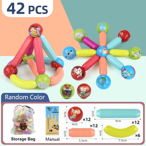 Magic Magnetic Building Blocks Toy Magnetic Construction Set Magnet Ball Sticks Rod Games Montessori Educational Toys For Kids | TageUnlimited