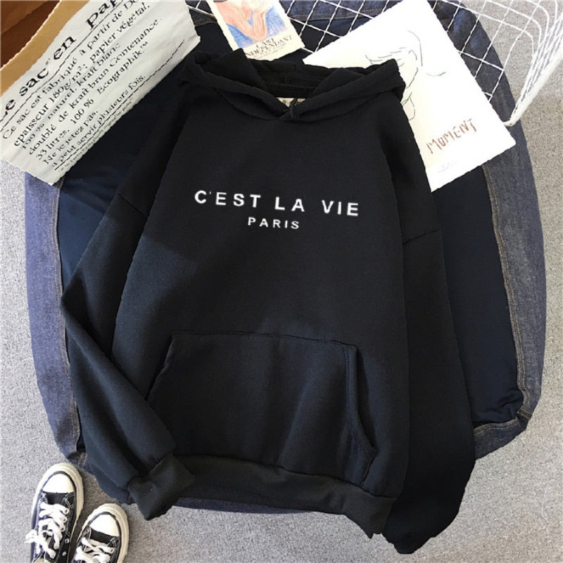 Streetwear Hoodies Letter Printed Women Sweatshirt Autumn Winter Long Sleeve Harajuku Pullovers Hooded Sweater sudadera mujer | 0 | TageUnlimited