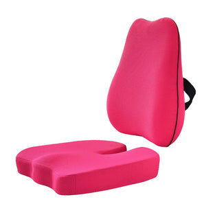 Memory Foam Seat Cushion Waist Back Pillow set Orthopedic Pillow Coccyx Hip Massage Pad Sets for Office Chair  Support Car Seat | TageUnlimited