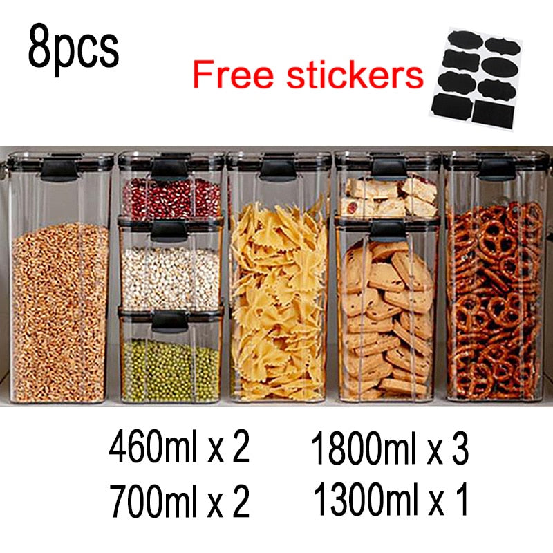 Food Storage Kitchen Containers Plastic Box Jars for Bulk Cereals Kitchen Organizers for Pantry Organizer Jars With Lid Home Set | TageUnlimited