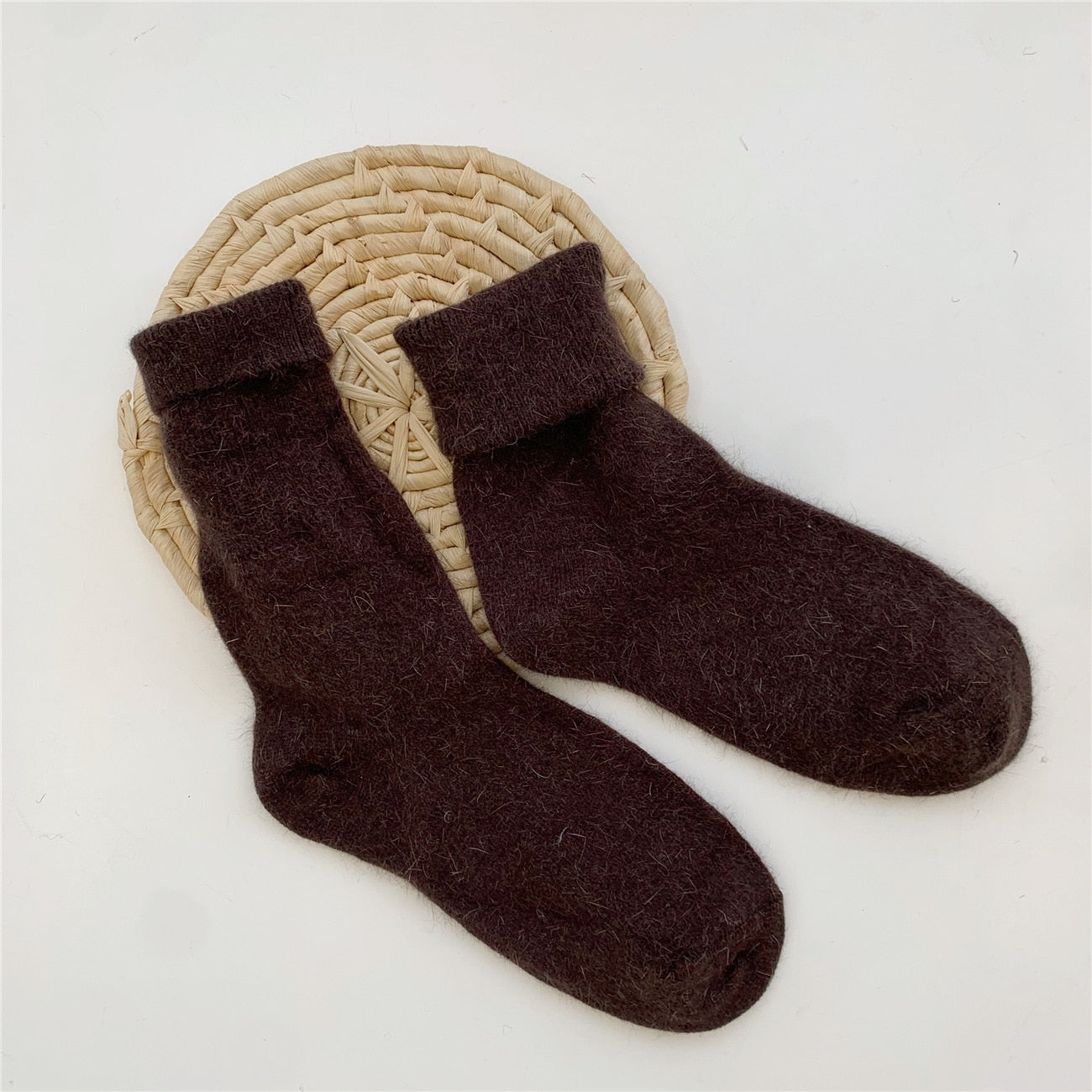 Solid Rabbit Hair Woman Socks Winter Thick Warmer Long Socks Japanese Kawaii Cute Thermal Cashmere Christmas Sock New Year Gifts | TageUnlimited