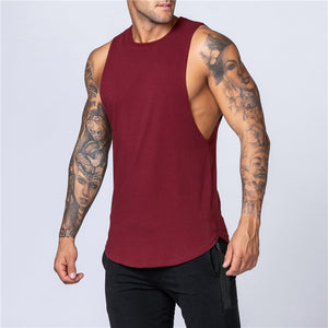 Cotton Workout Gym Tank Top Mens Muscle Sleeveless Sportswear Shirt Stringer Fashion Clothing Bodybuilding Singlets Fitness Vest | TageUnlimited