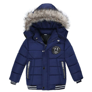 2-6 Years Autumn Winter Boys Jacket Warm Fur Collar Fashion Baby Girls Coat Hooded Zipper Outerwear Birthday Gift Kids Clothes | TageUnlimited