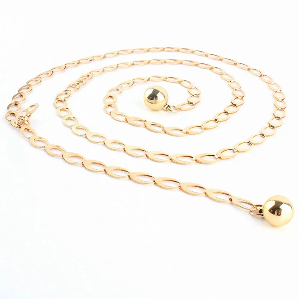Women Fashion Belts Luxury Designer Belt Retro Silver Carved Hollow Out Chain Belt for Women Elegant Round Metal Women Belt