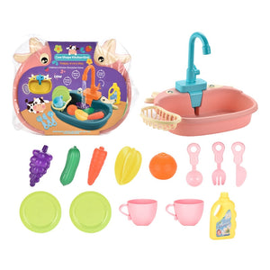 Kids Kitchen Toys Simulation Electric Dishwasher Pretend Play Mini Kitchen Food Educational Summer Toys Role Playing Girls Toys | TageUnlimited