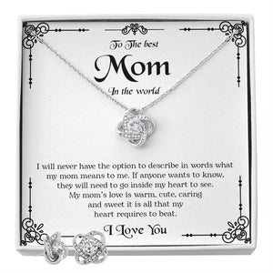 To The Best Mom In The World | I Love You | Jewelry | C30011TR, lx-C30011, P10019TR, PB23-WOOD, PP01-BLK, PT-3744, TNM-1, USER-184214 | ShineOn Fulfillment