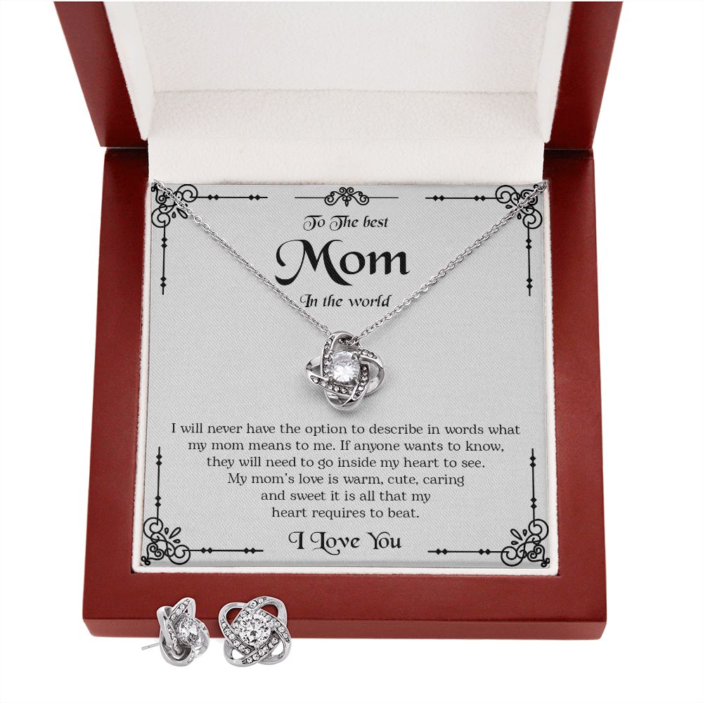 To The Best Mom In The World | I Love You | Jewelry | C30011TR, lx-C30011, P10019TR, PB23-WOOD, PP01-BLK, PT-3744, TNM-1, USER-184214 | ShineOn Fulfillment