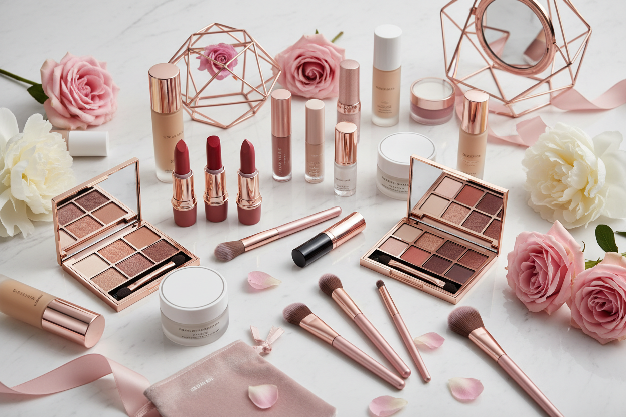 This is a cosmetics store,so remove the ladies wearing clothes and something similar to beauty or cosmetics