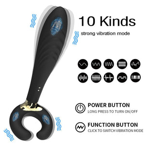 10 Speed Vibrator Double Penetration Anal Plug Butt Plug Vibrator For Men Strap On Penis Vagina Plug Adult Sex Toys For Couples | TageUnlimited